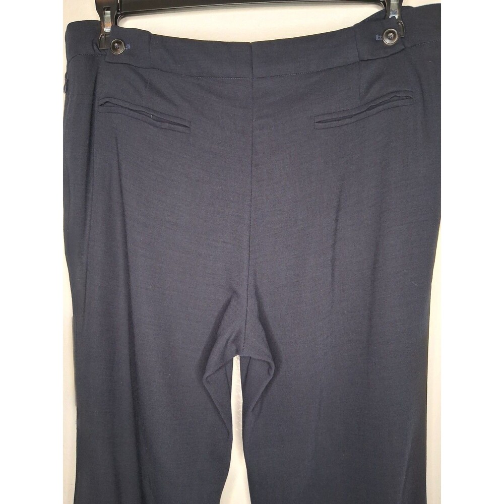 Escada Womens Navy Blue Virgin Wool Stretch Pants Size 44 Office Career - Picture 8 of 16